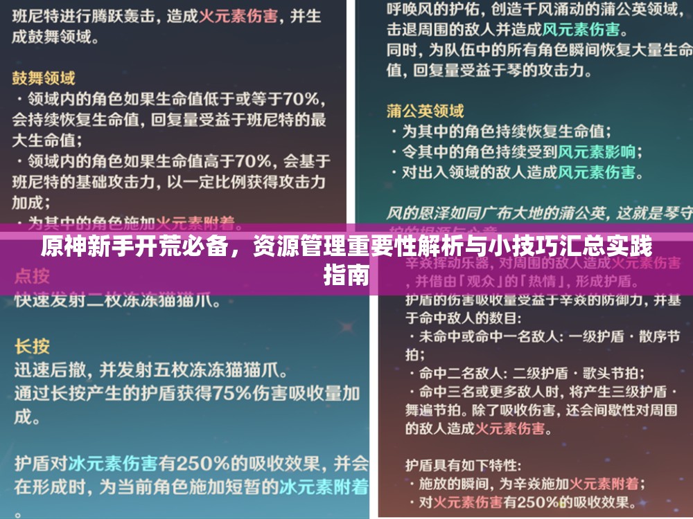 原神新手开荒必备，资源管理重要性解析与小技巧汇总实践指南