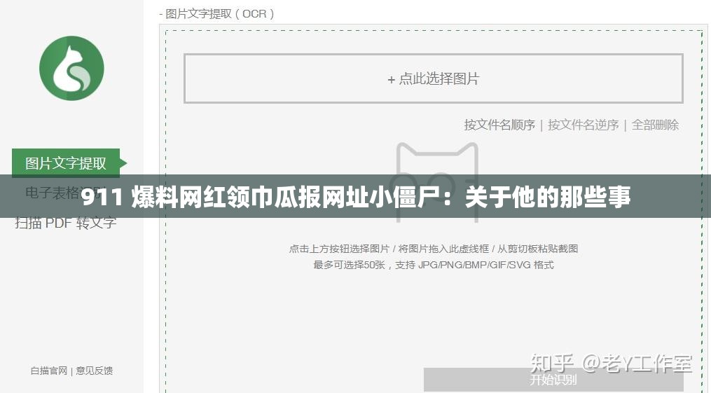911 爆料网红领巾瓜报网址小僵尸：关于他的那些事