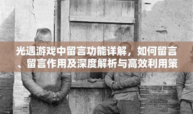 光遇游戏中留言功能详解，如何留言、留言作用及深度解析与高效利用策略