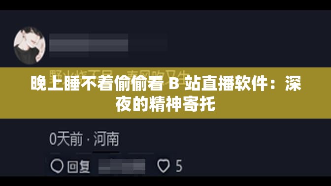 晚上睡不着偷偷看 B 站直播软件：深夜的精神寄托