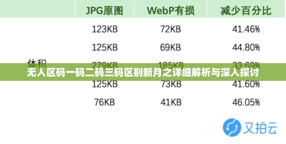 无人区码一码二码三码区别新月之详细解析与深入探讨