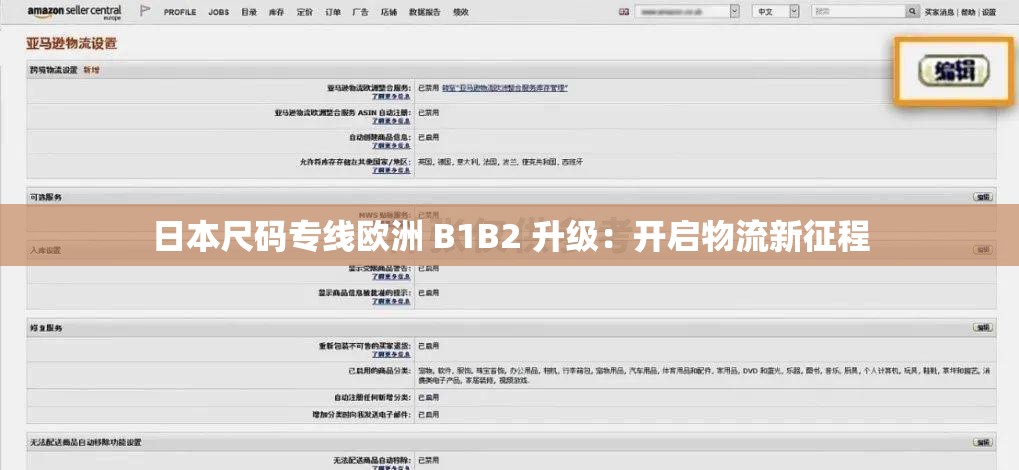 日本尺码专线欧洲 B1B2 升级：开启物流新征程