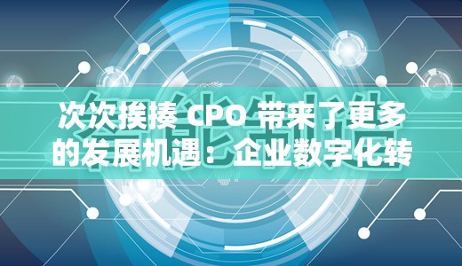 次次挨揍 CPO 带来了更多的发展机遇：企业数字化转型的新机遇