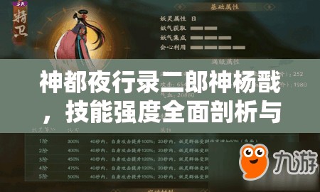 神都夜行录二郎神杨戬，技能强度全面剖析与抽取价值深度解读