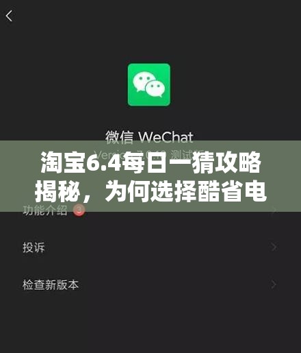 淘宝6.4每日一猜攻略揭秘，为何选择酷省电？背后逻辑与操作路径何在？