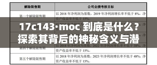 17c143·moc 到底是什么？探索其背后的神秘含义与潜在价值