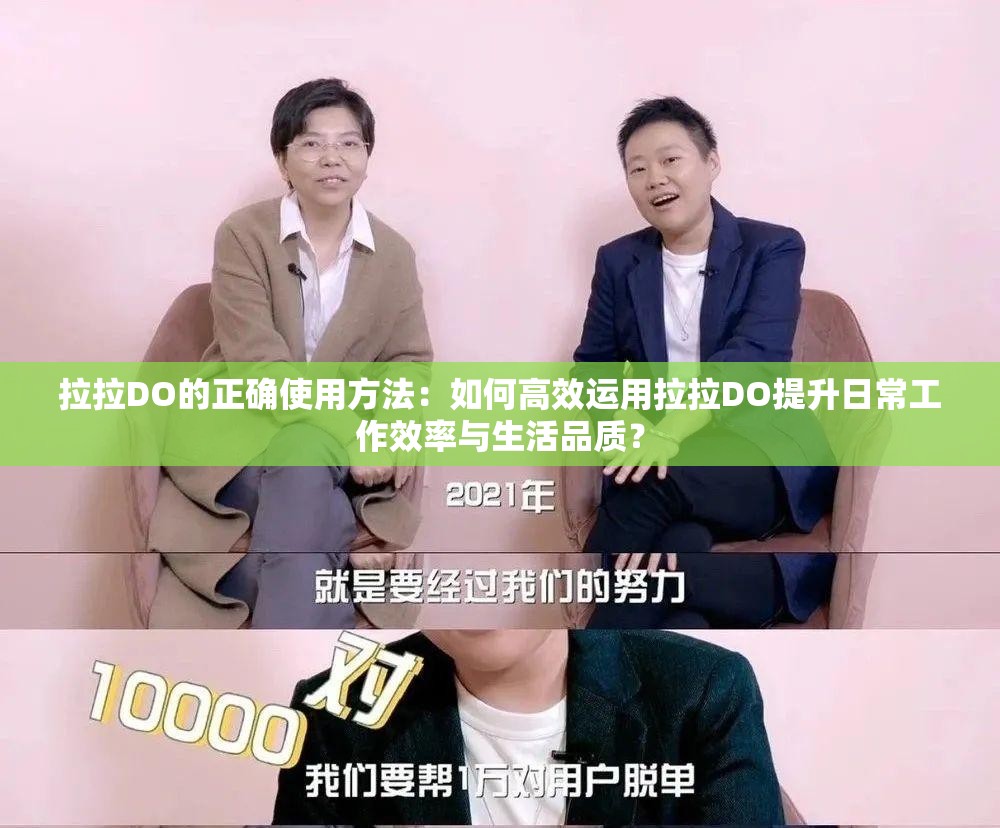 拉拉DO的正确使用方法：如何高效运用拉拉DO提升日常工作效率与生活品质？