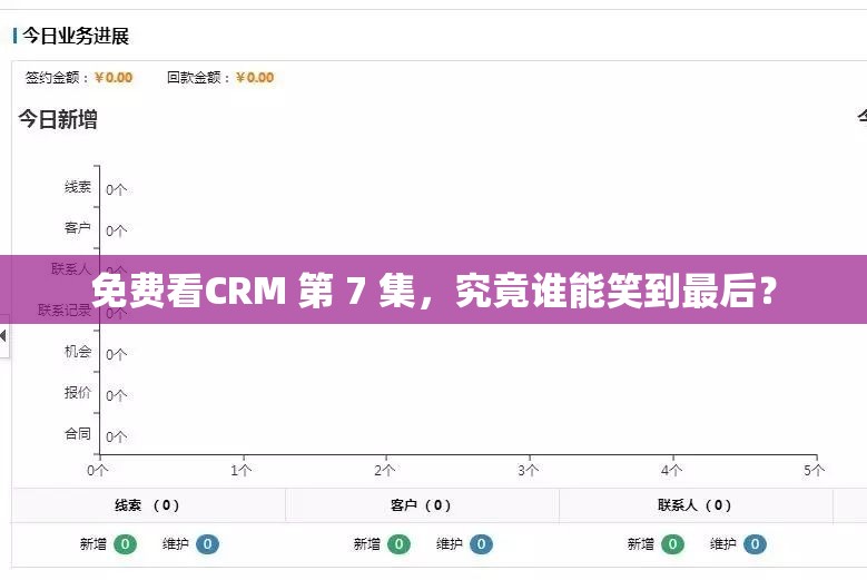 免费看CRM 第 7 集，究竟谁能笑到最后？