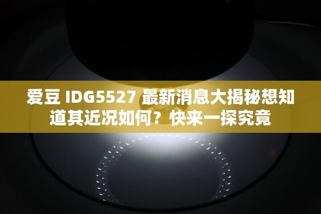 爱豆 IDG5527 最新消息大揭秘想知道其近况如何？快来一探究竟