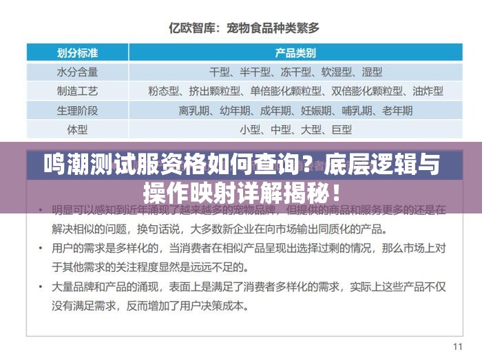 鸣潮测试服资格如何查询？底层逻辑与操作映射详解揭秘！