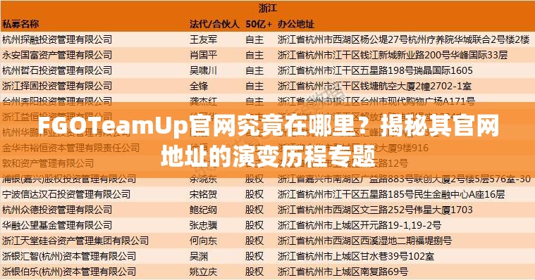 FGOTeamUp官网究竟在哪里？揭秘其官网地址的演变历程专题